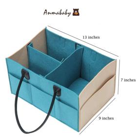 img 2 attached to Anmababy Foldable Diaper Caddy - Portable Nursery Storage Bin for Diapers, Wipes, and Toys (Blue)