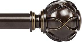 img 4 attached to 🎯 KAMANINA 1 Inch Curtain Rod: Adjustable Drapery Rod 36-72 Inches, Netted Texture Finials, Antique Bronze