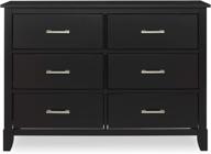 📦 dream on me universal double dresser, children's bedroom dresser, 6-drawer dresser, mid-century modern style, black finish, dimensions: 46x18x32.3 inches (pack of 1) логотип