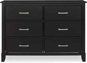 img 3 attached to 📦 Dream On Me Universal Double Dresser, Children's Bedroom Dresser, 6-Drawer Dresser, Mid-Century Modern Style, Black Finish, Dimensions: 46x18x32.3 Inches (Pack of 1)