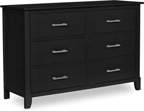 img 1 attached to 📦 Dream On Me Universal Double Dresser, Children's Bedroom Dresser, 6-Drawer Dresser, Mid-Century Modern Style, Black Finish, Dimensions: 46x18x32.3 Inches (Pack of 1)