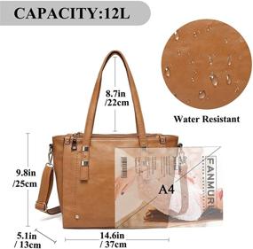 img 2 attached to 👜 Women's Tote Bag - VASCHY Faux Leather Satchel Work Handbag with Triple Compartment and Little Pouch