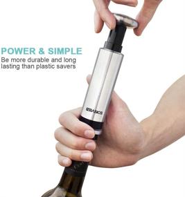 img 3 attached to 🍷 EZBASICS Wine Stopper Pump Set: Stainless Steel Pump + 2 Wine Stoppers for Effective Wine Preservation