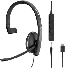 img 4 attached to Sennheiser SC 135 USB-C (508355): Premium Monaural Headset for Business Professionals, HD Stereo Sound & Noise-Canceling Mic, USB-C Connector (Black)