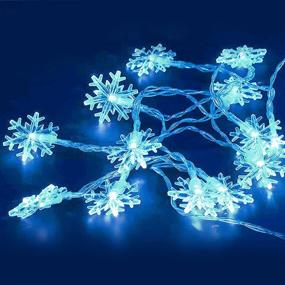 img 1 attached to ❄️ Snowflake String Lights, 10ft 20LED Blue Snowflake Fairy Lights - Plastic Snowflake Lights Decorations