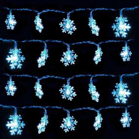 img 3 attached to ❄️ Snowflake String Lights, 10ft 20LED Blue Snowflake Fairy Lights - Plastic Snowflake Lights Decorations