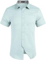 coofandy men's linen casual button short sleeve shirts logo