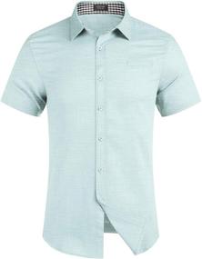 img 4 attached to COOFANDY Men's Linen Casual Button Short Sleeve Shirts