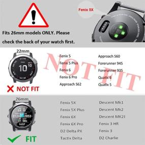 img 3 attached to ANCOOL Compatible With Garmin Fenix 5X Plus Band 26Mm Easy Fit Silicone Watch Strap Wristbands Replacement For Fenix 5X/Fenix 6X/Fenix 6X Pro/D2 Delta PX/Descent Mk1 Mk2 (Black)