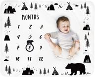 👶 adorable baby monthly milestone blanket: boy's perfect nursery bedding from kids' home store logo