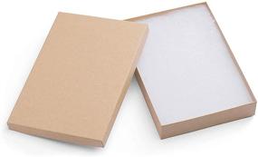 img 4 attached to 🎁 Коричневые 8x5.5x1.25 бумажные коробочки с хлопковой начинкой для ювелирных изделий - Набор из 20 штук, идеально подходят для малого бизнеса и бутиков.