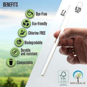 img 3 attached to 🥤 1000-Pack White Biodegradable Paper Straws by Naturalik - Extra Durable & Dye-Free - Premium Eco-Friendly Bulk Straws for Smoothies - Restaurant-Grade Drink Straws (White, 1000ct)