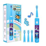 🎵 blue musical electric toothbrush for kids children | 3 modes, 2 min timer, waterproof | 31,000 strokes | rechargeable | smart sonic music | oral-care age 3-14 logo