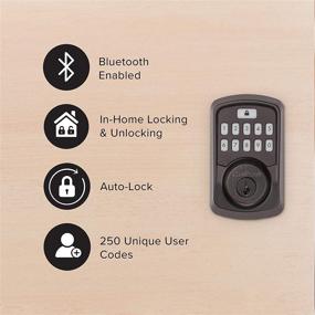 img 1 attached to 🔒 Kwikset Aura Bluetooth Deadbolt Door Lock, SmartKey Security, Venetian Bronze (99420-002) - Programmable Keypad for Enhanced Accessibility