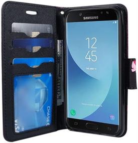 img 1 attached to 🦋 ZASE Design Wallet Protective Case for Samsung J7 2018, J7 Refine, J7 V 2nd Gen, J7 Star, J7 AERO, J7 TOP - Premium PU Leather Flip Cover with Kickstand, ID Pocket & Wrist Strap (Hot Pink Butterfly)