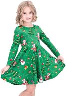 🎄 modafans girls christmas dress | kids long sleeve tie dye casual twirl swing party dresses with pockets | ages 4-11t logo