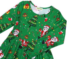 img 1 attached to 🎄 MODAFANS Girls Christmas Dress | Kids Long Sleeve Tie Dye Casual Twirl Swing Party Dresses with Pockets | Ages 4-11T