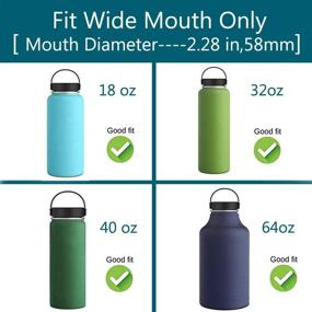 img 1 attached to 🥤 SLGOL Straw Lid for Wide Mouth Water Bottle - Hydro Flask Compatible with 4 Straw and 2 Brush, BPA Free (2 Pack)