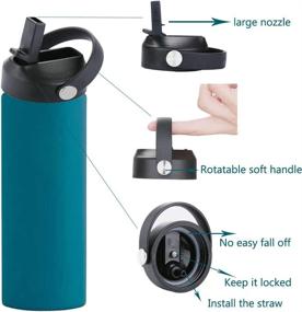 img 3 attached to 🥤 SLGOL Straw Lid for Wide Mouth Water Bottle - Hydro Flask Compatible with 4 Straw and 2 Brush, BPA Free (2 Pack)