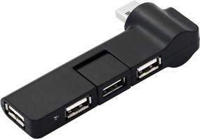 img 4 attached to 🔌 RIIEYOCA 180 Degree Rotating USB 2.0 Hub Extender, 4 Port USB Hub Power Adapter, USB Extender 90 Degree / 180 Degree Rotation for PC, Laptop, Keyboard, Mouse, Hard Drives, and Other USB 2.0 Adapters (Black)