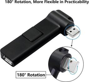 img 2 attached to 🔌 RIIEYOCA 180 Degree Rotating USB 2.0 Hub Extender, 4 Port USB Hub Power Adapter, USB Extender 90 Degree / 180 Degree Rotation for PC, Laptop, Keyboard, Mouse, Hard Drives, and Other USB 2.0 Adapters (Black)