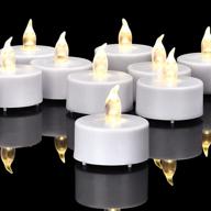 24-pack battery-operated flameless tea lights: realistic led flickering votive candles for seasonal celebrations and holiday gifts - long-lasting warm white lamp логотип