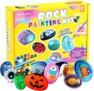 🎨 lekebaby rock painting kit: fun arts and crafts for kids 4-8 - glow in the dark rocks - perfect christmas gifts for boys and girls логотип