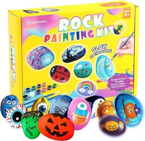 img 4 attached to 🎨 Lekebaby Rock Painting Kit: Fun Arts and Crafts for Kids 4-8 - Glow in The Dark Rocks - Perfect Christmas Gifts for Boys and Girls