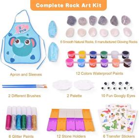 img 3 attached to 🎨 Lekebaby Rock Painting Kit: Fun Arts and Crafts for Kids 4-8 - Glow in The Dark Rocks - Perfect Christmas Gifts for Boys and Girls