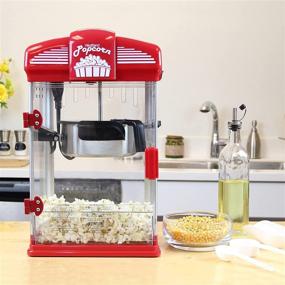 img 2 attached to 🍿 West Bend Hot Oil Theater Style Popcorn Popper Machine: Nonstick Kettle, Measuring Tool, Scoop - 4-Ounce, Red, 1 Count