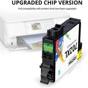 img 3 attached to Многоразовые чернильные картриджи High-Yield FASTINK для Epson 702XL 702 XL T702 T702XL: совместимые с принтерами Workforce Pro WF-3720 WF-3730 WF-3733 - 5 наборов (1 черный, 1 голубой, 1 пурпурный, 1 желтый)