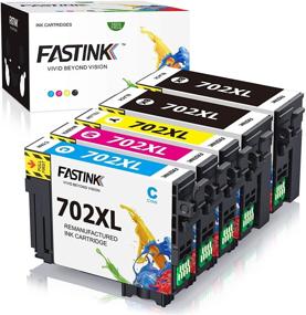 img 4 attached to Многоразовые чернильные картриджи High-Yield FASTINK для Epson 702XL 702 XL T702 T702XL: совместимые с принтерами Workforce Pro WF-3720 WF-3730 WF-3733 - 5 наборов (1 черный, 1 голубой, 1 пурпурный, 1 желтый)