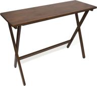 🍽️ lipper international 503wn folding buffet table: brazilian pinewood with walnut finish - premium quality 42" x 15.25" x 29.75 logo