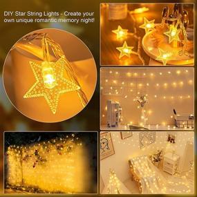 img 2 attached to ✨ Star String Lights: 50 FT 100 LED Fairy Lights with Remote Control - Waterproof, 8 Modes, Indoor & Outdoor, Wedding, Christmas, New Year Decoration, Warm White