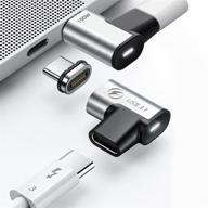 магнитный адаптер usb c (2 шт.) - магнитный адаптер usb c с 24 контактами, передача данных usb 3.1 10 гбит/с, видео 4k 60 гц, зарядка pd 100 вт - совместим с macbook pro/air и ноутбуками с usb-c логотип