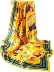 img 2 attached to 🧣 Large 42x42 Inch Square Women's Fashion Silk Scarf Wrap, Handmade with 100% Pure Mulberry Silk and Beautiful Paintings - Gift Packaging Included