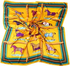 img 3 attached to 🧣 Large 42x42 Inch Square Women's Fashion Silk Scarf Wrap, Handmade with 100% Pure Mulberry Silk and Beautiful Paintings - Gift Packaging Included