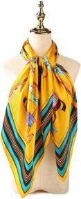 img 1 attached to 🧣 Large 42x42 Inch Square Women's Fashion Silk Scarf Wrap, Handmade with 100% Pure Mulberry Silk and Beautiful Paintings - Gift Packaging Included