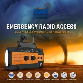 img 3 attached to Фонарик-радиоприёмник в чрезвычайных ситуациях Meteo - NOAA для аварийных ситуаций - солнечное фоноколо, работающее от батарей - радиоприёмник с зарядкой для мобильного телефона - швендер [4000 мАч]- чрезвычайное радио