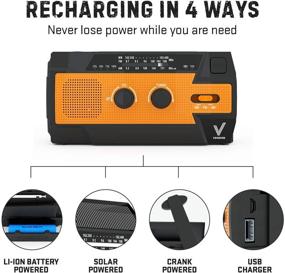 img 2 attached to Фонарик-радиоприёмник в чрезвычайных ситуациях Meteo - NOAA для аварийных ситуаций - солнечное фоноколо, работающее от батарей - радиоприёмник с зарядкой для мобильного телефона - швендер [4000 мАч]- чрезвычайное радио