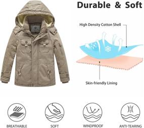 img 1 attached to WenVen Hooded Sherpa 🧥 Cotton Jacket for Boys' Clothing