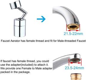 img 1 attached to 2-Pack Sink Sprayer Attachment with Faucet Aerator - 2-Mode Flow, 720° Swivel Faucet Sprayer Extender for Bathroom Sink - Internal Thread 23.5-24mm & External Thread 21.5-22mm