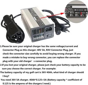 img 2 attached to ⚡ 48V 5A RXV Golf Cart Battery Charger for Ez-Go EZgo TXT with RXV Plug 3 Prong - Abakoo