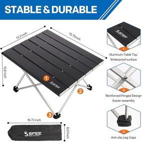 img 2 attached to 🏕️ Sfee Folding Camping Table: Lightweight & Compact Aluminum Camp Table for Outdoor Adventures - Portable Ultralight Design with Carry Bag