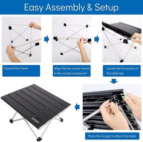 img 1 attached to 🏕️ Sfee Folding Camping Table: Lightweight & Compact Aluminum Camp Table for Outdoor Adventures - Portable Ultralight Design with Carry Bag