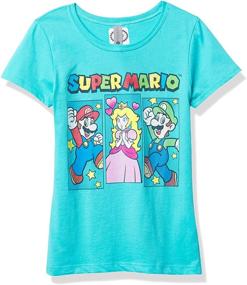 img 3 attached to 👾 Fifth Sun Nintendo Triple Power Girls' Solid Crew T-Shirt