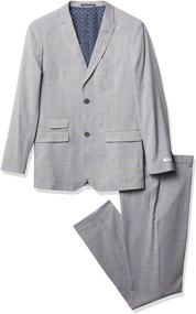 img 4 attached to 👔 Isaac Mizrahi Boys' 2pc Slim Fit Check Suit