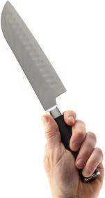 img 4 attached to 🔪 Кухонный нож Brigade Kitchen Santoku, 7 дюймов - Превосходное равновесие и сцепление для легкой универсальной нарезки, нарезания и резки: Нож для кухни в японском стиле