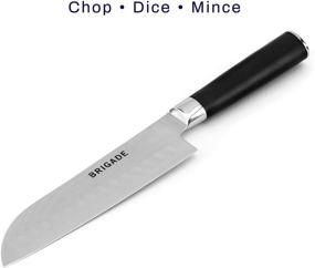 img 3 attached to 🔪 Кухонный нож Brigade Kitchen Santoku, 7 дюймов - Превосходное равновесие и сцепление для легкой универсальной нарезки, нарезания и резки: Нож для кухни в японском стиле