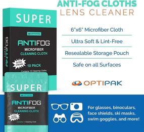 img 3 attached to OptiPak Anti-Fog Microfiber Cloth Wipes for Clear Vision: Glasses, Binoculars, Face Shields, Ski Masks, Swim Goggles - Fog-Free Performance on Eyewear, Mirrors, Lenses, Windows (3 Count)